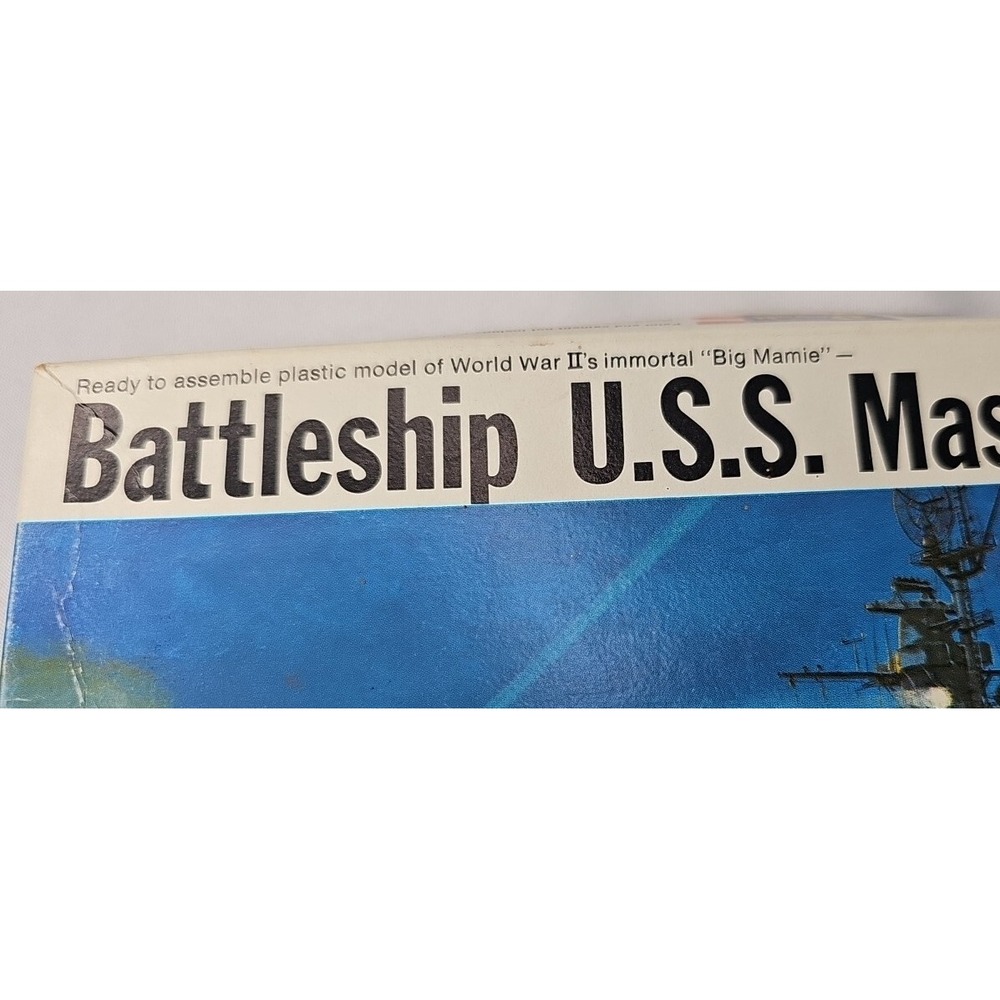 Battleship USS Massachusetts Revell H485 1/720 Scale 1969 VTG Never Assembled - Picture 3 of 8